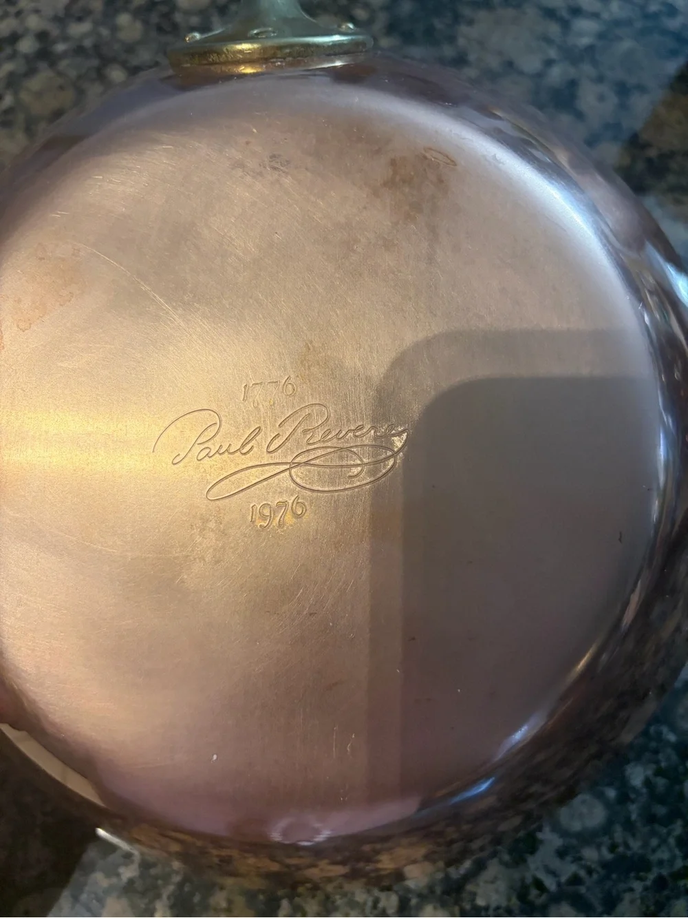 Vintage Paul Revere Copper Sauté Pan with Brass Handle - Polished Copper Finish